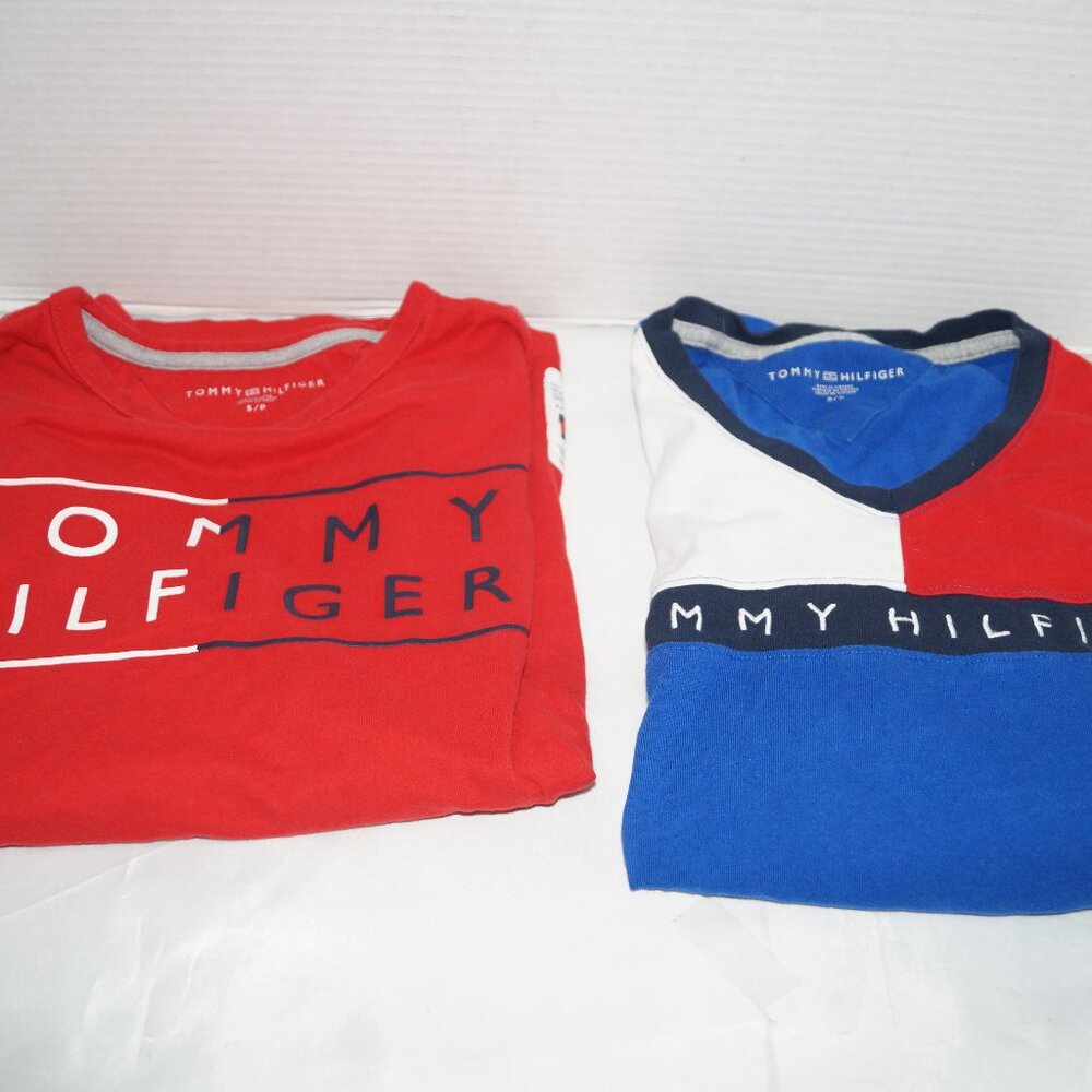 Tommy Hilfiger Shirts Mens S Lot of 2 Spell Out Flag Logo T Shirt Color block